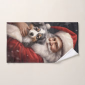 Australische Herder met Kerstman Kerstmis Bad Handdoek (Handdoek)