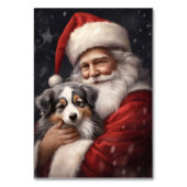 Australische Herder met Kerstman Kerstmis Kaart (Achterkant)