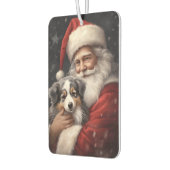 Australische Herder met Kerstman Kerstmis Luchtverfrisser (Links)