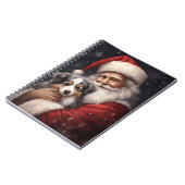 Australische Herder met Kerstman Kerstmis Notitieboek (Linkerzijde)