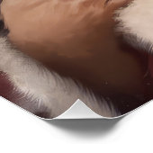 Australische Herder met Kerstman Kerstmis Perfect Poster (Hoek)