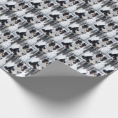 Australische herder met wintersjaal cadeaupapier (Hoek)