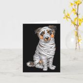 Australische Herder Moederhond Halloween Kaart (Gele Bloem)