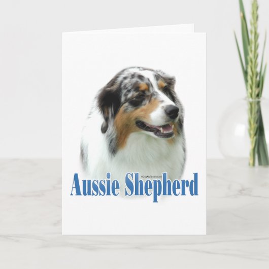 Australische Herder Naam Feestdagen Kaart (Voorkant)