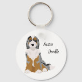 Australische Herder Poedel mix, Aussie Doodle Key Sleutelhanger (Voorkant)