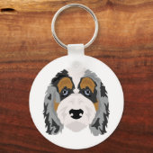 Australische Herder Poedel mix, Aussie Doodle Key Sleutelhanger (Achterkant)