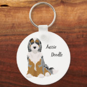 Australische Herder Poedel mix, Aussie Doodle Key Sleutelhanger (Voorkant)