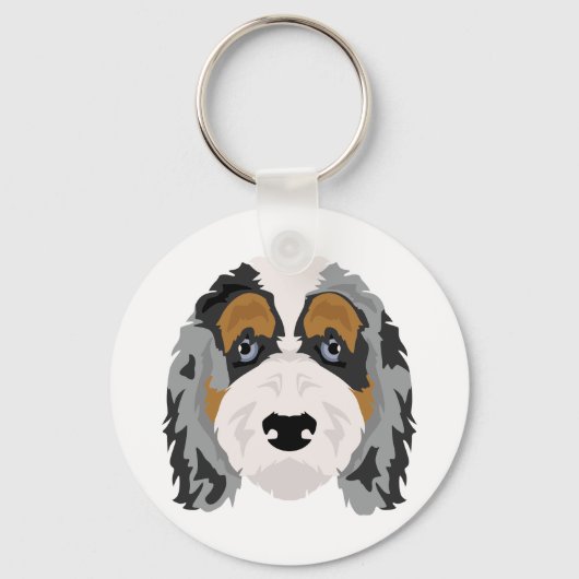 Australische Herder Poedel mix, Aussie Doodle Key Sleutelhanger (Achterkant)