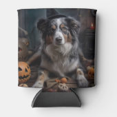 Australische herder pompoenen Halloween eng Blikjeskoeler (Voorkant)