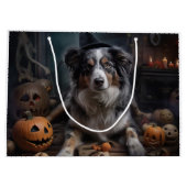 Australische herder pompoenen Halloween eng Groot Cadeauzakje (Achterkant)