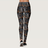 Australische herder pompoenen Halloween eng Leggings (Achterkant)