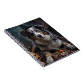 Australische herder pompoenen Halloween eng Notitieboek (Rechterzijde)