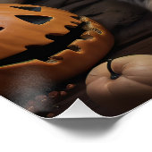 Australische herder pompoenen Halloween eng Perfect Poster (Hoek)