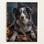 Australische herder pompoenen Halloween eng Planner (Voorkant)