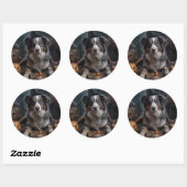Australische herder pompoenen Halloween eng Ronde Sticker (Vel)
