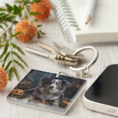 Australische herder pompoenen Halloween eng Sleutelhanger (Voorkant Rechts)