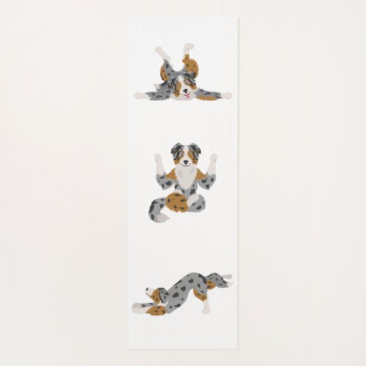 Australische herder pooia yoga mat (Achterkant)
