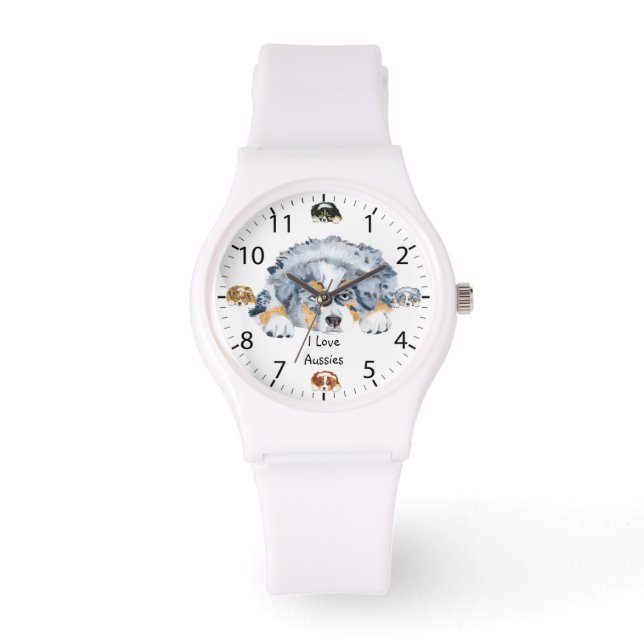 Australische herder pup vrouwen horloge (Voorkant)