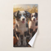 Australische Herder Puppy Herfst Delight Pompoen Bad Handdoek (Handdoek)
