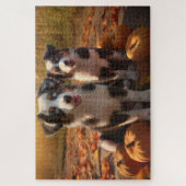 Australische Herder Puppy Herfst Delight Pompoen Legpuzzel (Verticaal)