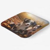 Australische Herder Puppy Herfst Delight Pompoen Papieren Bordje (Gebogen)