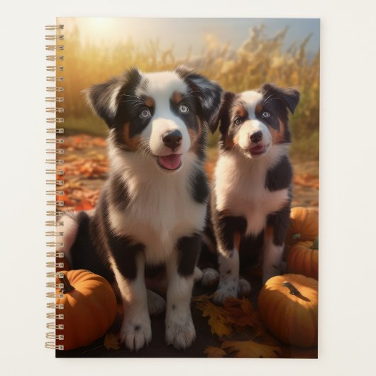 Australische Herder Puppy Herfst Delight Pompoen Planner (Voorkant)