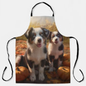 Australische Herder Puppy Herfst Delight Pompoen Schort (Voorkant)