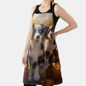 Australische Herder Puppy Herfst Delight Pompoen Schort (Insitu)