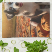 Australische Herder Puppy Herfst Delight Pompoen Theedoek (Gevouwen)