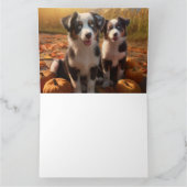 Australische Herder Puppy Herfst Genot Pompoen Kaart (Binnen)