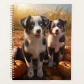 Australische Herder Puppy Herfst Genot Pompoen Planner (Voorkant)