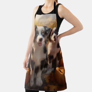 Australische Herder Puppy Herfst Genot Pompoen Schort