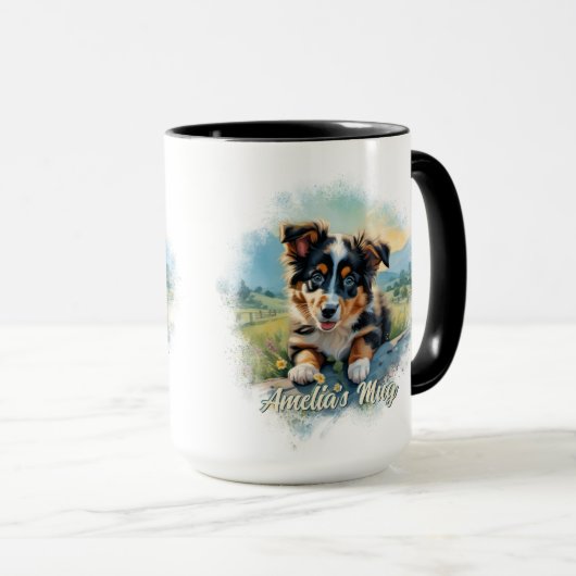 Australische Herder Puppy Mok (Voorkant rechts)