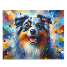 Australische Herder Puzzle: Blue Merle Aussie Hond Legpuzzel