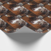 australische herder red merle plat leggen cadeaupapier (Hoek)