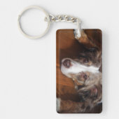 australische herder red merle plat leggen sleutelhanger (Voorkant)