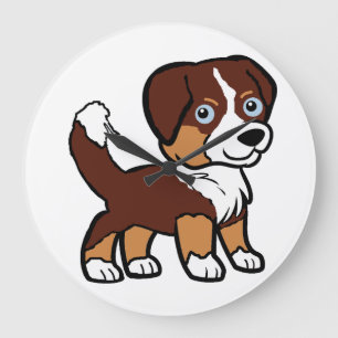 Australische Herder Red Tri Cartoon met Staart Grote Klok