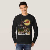 Australische herder rendier Kerstmis Hond Rijden T-shirt (Voorkant volledig)
