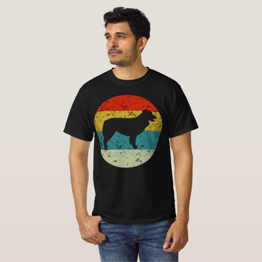 Australische herder retro  silhouette t-shirt (Voorkant volledig)