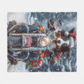 Australische herder rijden motorfiets kerst fleece deken (Voorkant (Horizontaal))