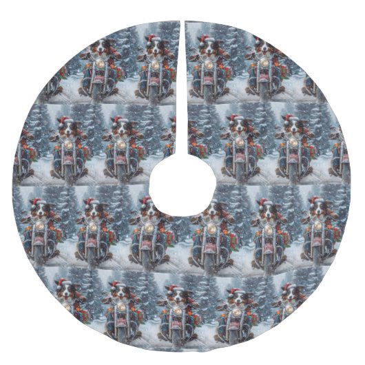 Australische herder rijden motorfiets kerst kerstboom rok (Voorkant)