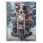 Australische herder rijden motorfiets kerst notitieboek (Voorkant)