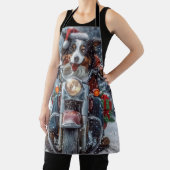 Australische herder rijden motorfiets kerst schort (Insitu)