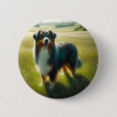 Australische Herder Ronde Button 5,7 Cm (Voorkant)