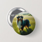 Australische Herder Ronde Button 5,7 Cm (Voorkant /achterkant)