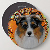 AUSTRALISCHE HERDER RONDE BUTTON 6,0 CM (Voorkant /achterkant)