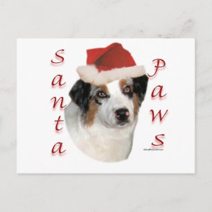 Australische herder Santa Paws Feestdagenkaart