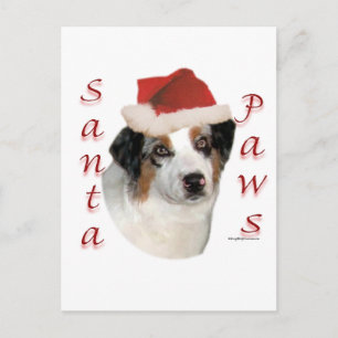 Australische herder Santa Paws Feestdagenkaart