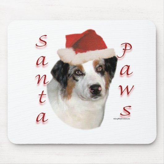 Australische herder Santa Paws Muismat (Voorkant)