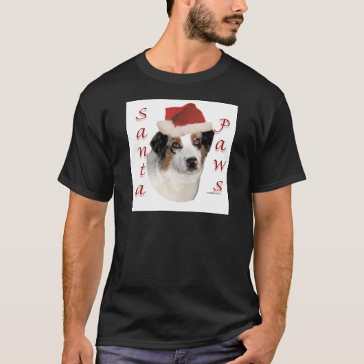 Australische herder Santa Paws T-shirt (Voorkant)